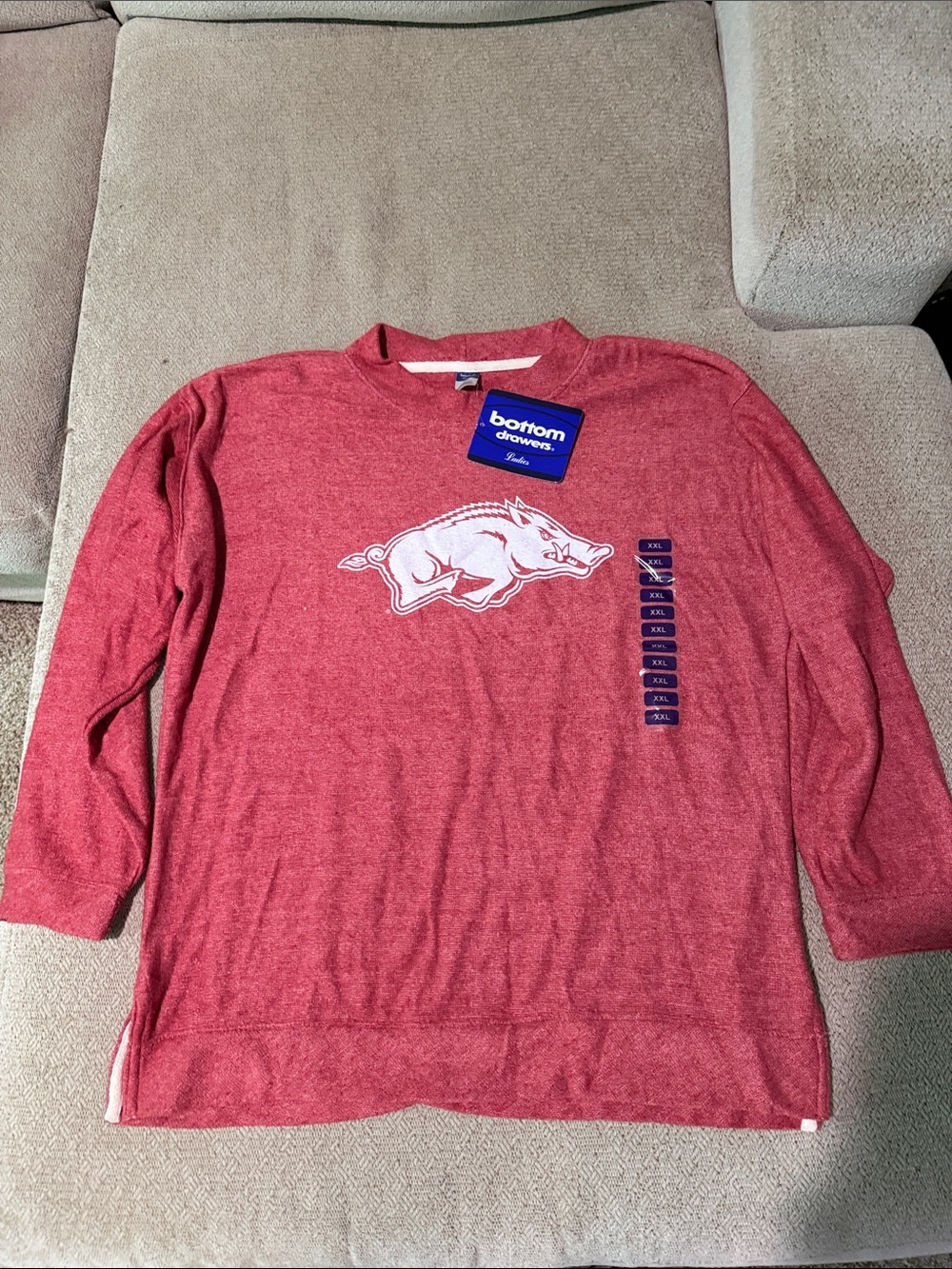Women's Red Long Sleeve Tee with Graphic